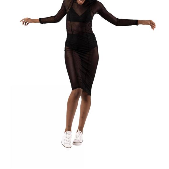 NEW BELA BRAND tube tulle dress cover up in black - Picture 4 of 7